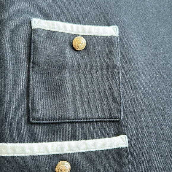 Tuckernuck Black Francoise Mod Mini Dress Shift Crewneck Pockets Long Sleeve M - Picture 15 of 16